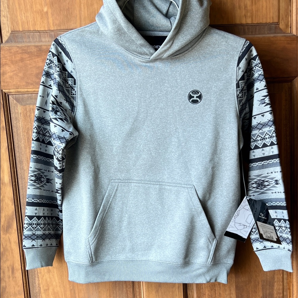 HOOEY boy’s grey and black hoodie. Size L. NWT